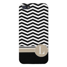 Chic Chevron Monogram | black iPhone 5 Case