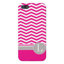 Chic Chevron Monogram | fuschia iPhone 5 Covers