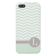 Chic Chevron Monogram | mint iPhone 5 Case