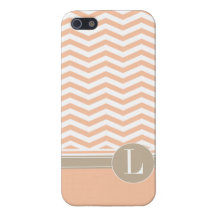 Chic Chevron Monogram | peach iPhone 5 Covers