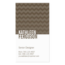 Chic chevron pattern ash grey two tone stylish business cards