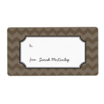 Chic chevron pattern grey to from custom gift tag labels