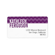 Chic chevron pattern purple custom return address labels