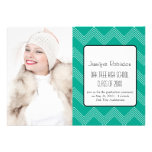 Chic Chevron Zigzag Emerald  Graduation invitations