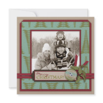 Chic Christmas Photo Card Square Personalized Announcement