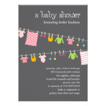 Chic Clothesline Baby Shower Invitation (Girl)