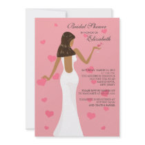 Chic Cocktail Bride Bridal Shower Invitation Pink