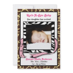 Chic Contemporary Animal Print Baby Announcement 1