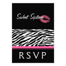 Chic Contemporary Sweet Sixteen Response Card Announcements