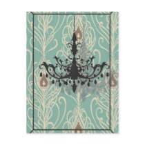 Chic  Damask Chandelier Bridal Shower Gifts Post Card