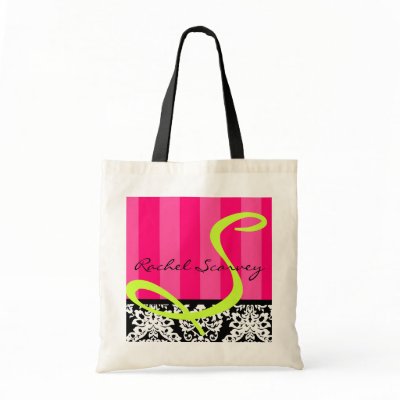 Chic Damask & Stripe Bag by alexabarger