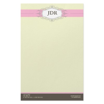 Chic Deco Baby Pink Customized Stationery by BizCardShoppe