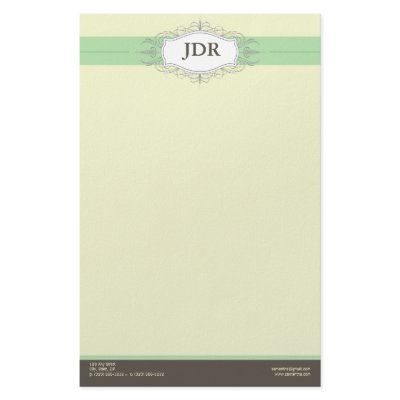 Chic Deco Mint Customized Stationery by BizCardShoppe
