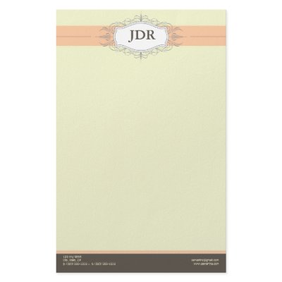 Chic Deco Peach Customized Stationery by BizCardShoppe