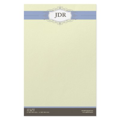 Chic Deco Periwinkle Customized Stationery by BizCardShoppe