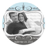 Chic Deco Save the Date Announcement Seal: powder stickers