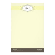 Chic Deco Yellow Customized Stationery