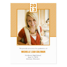Chic Diagonals Graduation Announcement/Invitation Postcards