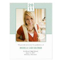 Chic Diagonals Graduation Announcement/Invitation Postcard