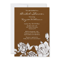 Chic Elegant Floral  Bridal Shower Invitation Brow
