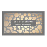 Chic Faux Gold Leaf Circles Grey Business Card
