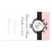 Chic French Monograms Damask Champagne Labels Rectangular Stickers