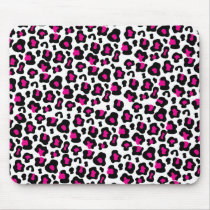 Chic Girly Pink leporad  print mousepad