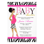 Chic Glam Modern Mom Pink Zebra Baby Shower Personalized Invitation