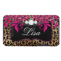 Chic Leopard iPod Barely There Cover Black Pink iPod Touch Cases