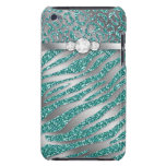 Chic Leopard Zebra iPod Barely There Cover Teal Ipod Touch Cases