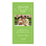 Chic Lime Green Wedding Thank You Photo Cards