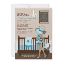 Chic Modern Mom Contemporary Baby Shower Invite