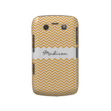 Chic personalized orang chevron pattern BlackBerry Blackberry Bold Cases
