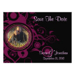 Chic Pink and Black Photo Save the Date Card Invite