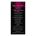 Chic Pink & Black Swirl Wedding Program Invitations