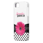 Chic Pink Gerbera Daisy Polka Dot iPhone 5 Case