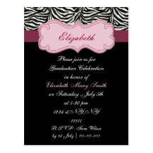 chic pink Graduation party Invitation Postcards