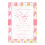 Chic pink + green paisley baby shower invitation