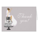 Chic Pink Modern Bride Bridal Shower Thank You Cards