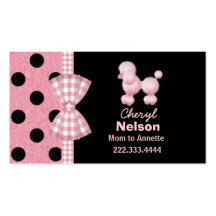 Chic Pink Poodle Mommy Card Business Cards