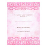 Chic pink vintage lace wedding invite RSVP card