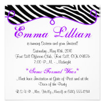 chic pourpre d'invitation de fête d'anniversaire d