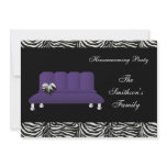 chic purple sofa , party Invitation