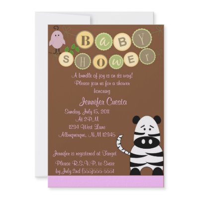 Chic Safari Baby SHower Invitation Card by KuteDsigns