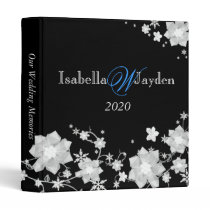 Chic Snow Flowers Wedding Photo Album Binders (1") binders