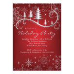Chic Snowflakes Christmas Trees Holiday Party Custom Announcement