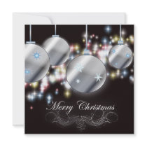 Chic Sparkling Christmas Dinner Party Invitation