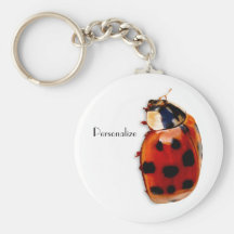 Chic Spotted Ladybug With Name Keychain