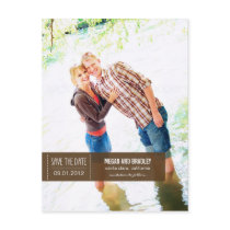 Chic Tag Save The Date Postcard - Brown