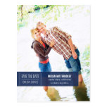 Chic Tag Save The Date Postcard - Navy Blue